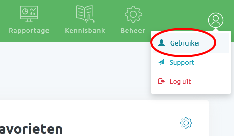 Klik op Gebruiker