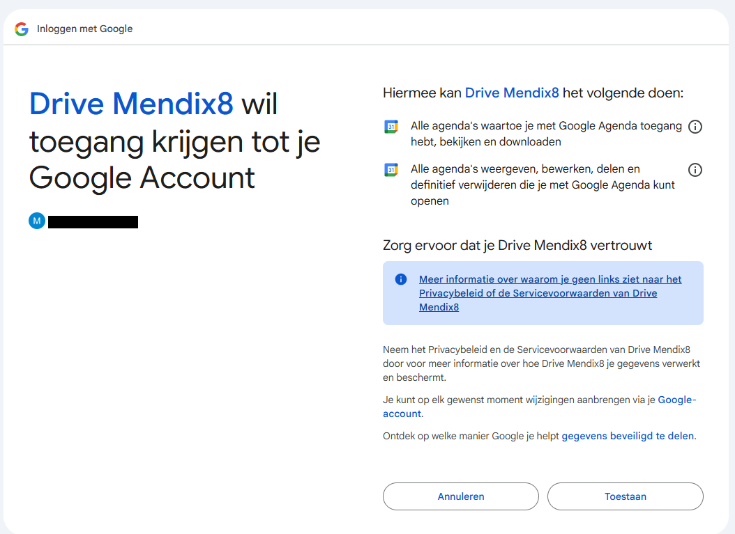 Google instellingen